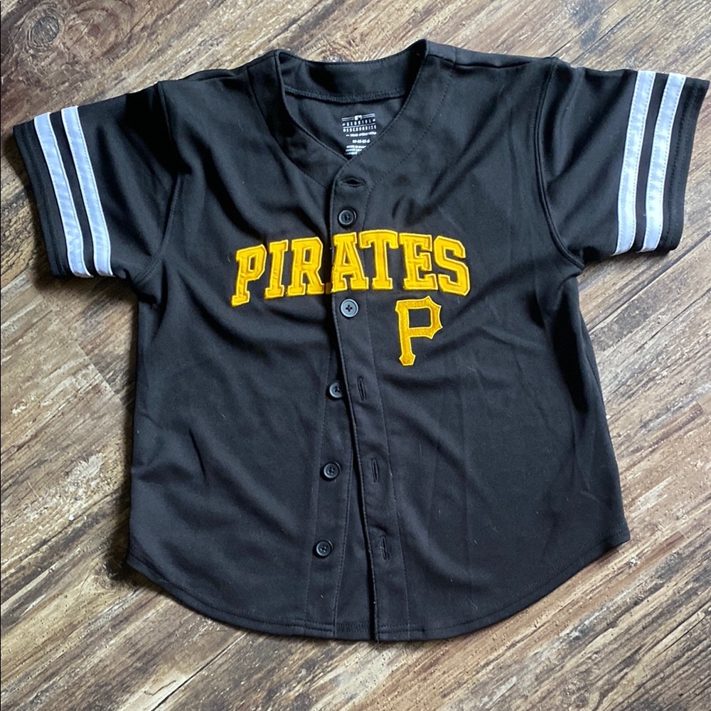 Majestic Black and Yellow Pirates Jersey
